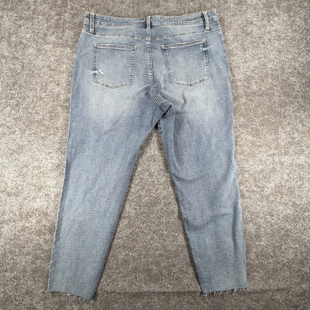 Pistola Jeans Women 22W Blue Denim Cotton High Rise Light Wash Distressed Skinny